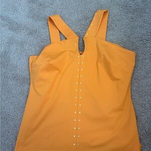 INC International Concepts Orange Top with Gold Studs